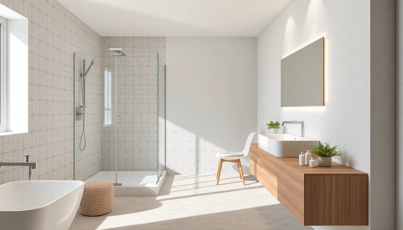 Erlebe ein modernes Badezimmerdesign von sonni sanitär GmbH mit eleganten Armaturen und einem stilvollen Glasduschabteil.