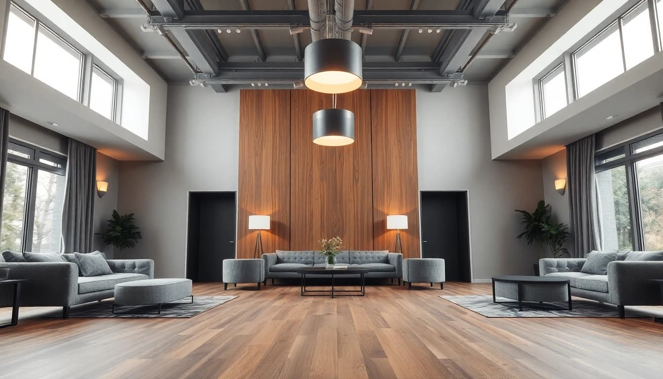 Sleek illumination with modern lighting in a sophisticated interior design.