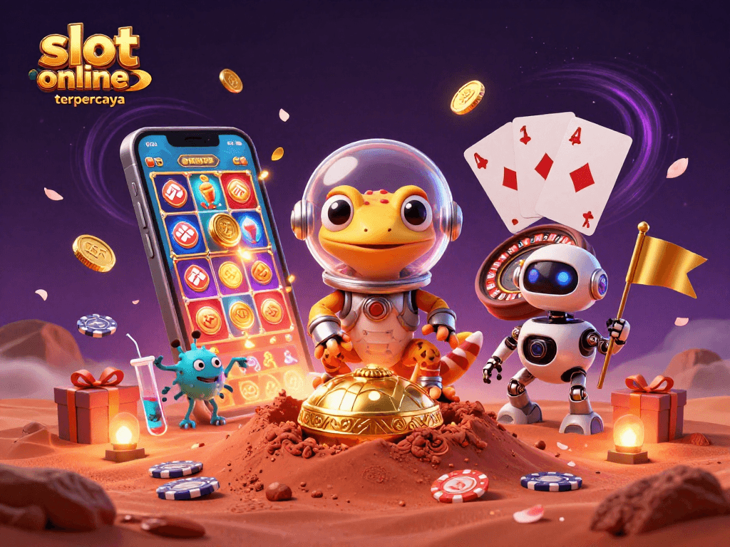 Spin and win at the thrilling slot online terpercaya with the Martian gecko and golden casino adventure.