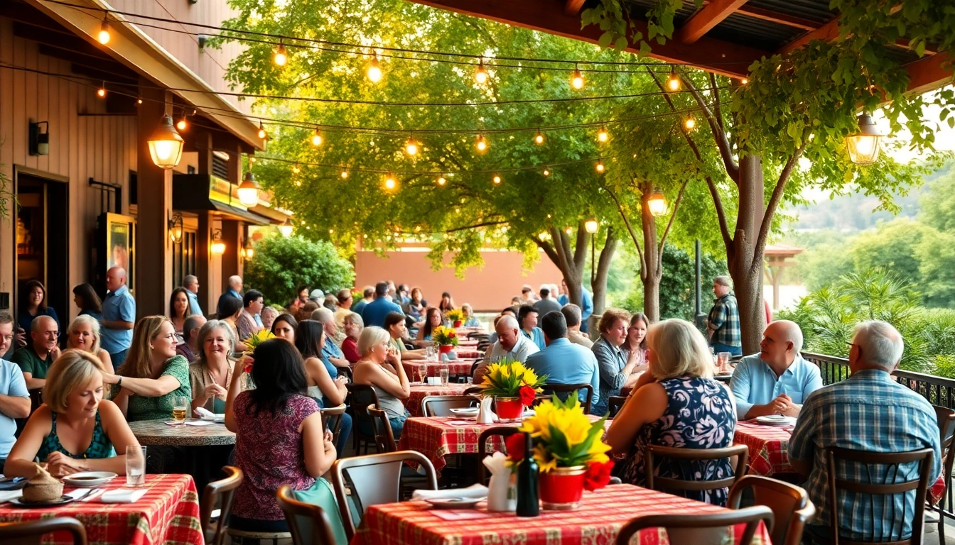 Experience the vibrant atmosphere of Clarksburg ca restaurants with patrons enjoying outdoor dining.