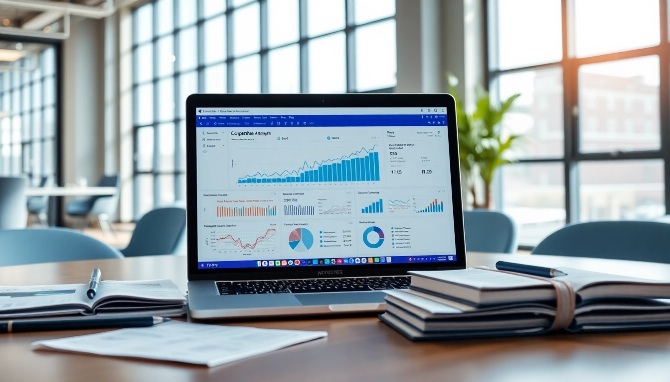 Analyze market trends using AI for competitor analysis with sleek tools and data visuals.