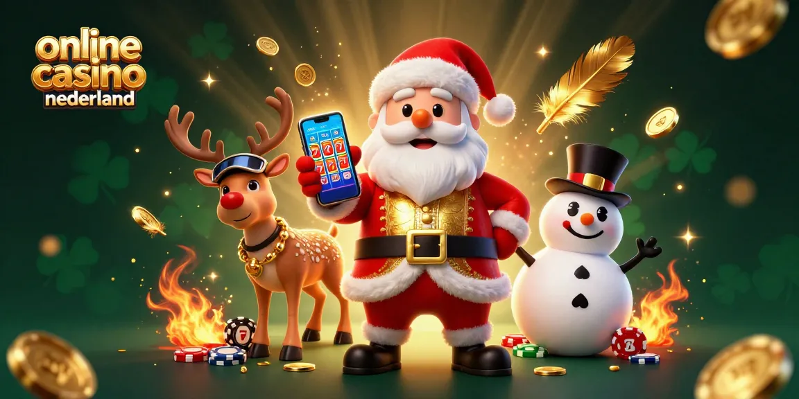 Experience online casino nederland with festive characters celebrating jackpot slots in a vibrant casino scene.