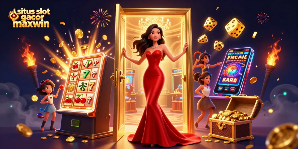 Experience the excitement with situs slot gacor maxwin, as a beautiful Asian woman welcomes you to the casino world.
