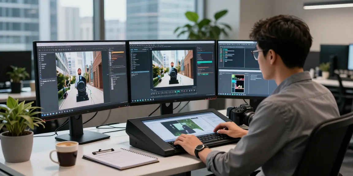 Professional in a tech office using an ai image checker to analyze images for AI generation.