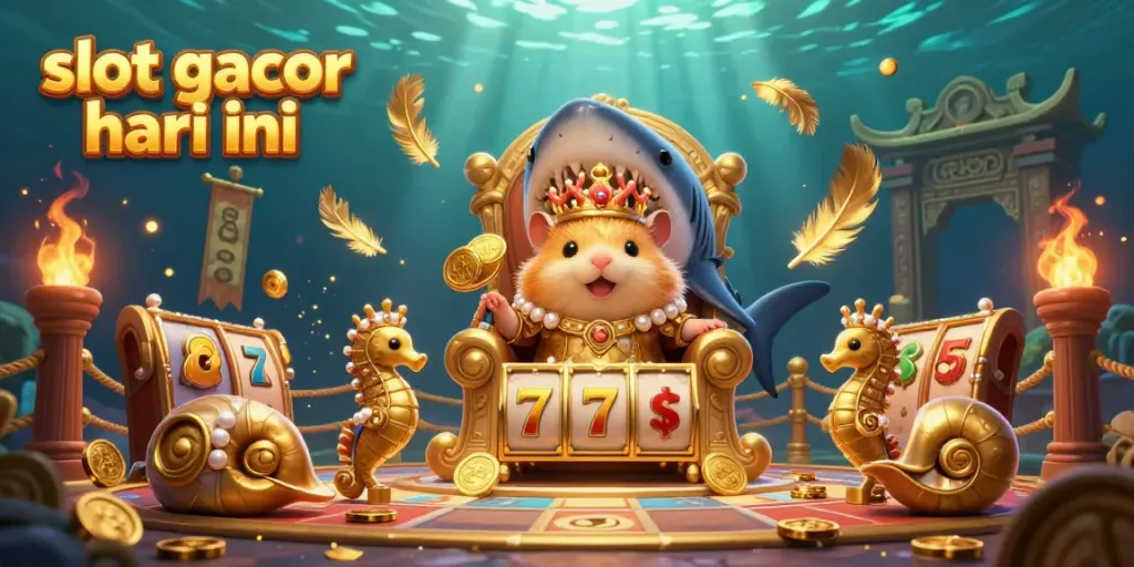 Menampilkan slot gacor hari ini dengan raja hamster emas dan elemen permainan slot yang dinamis.