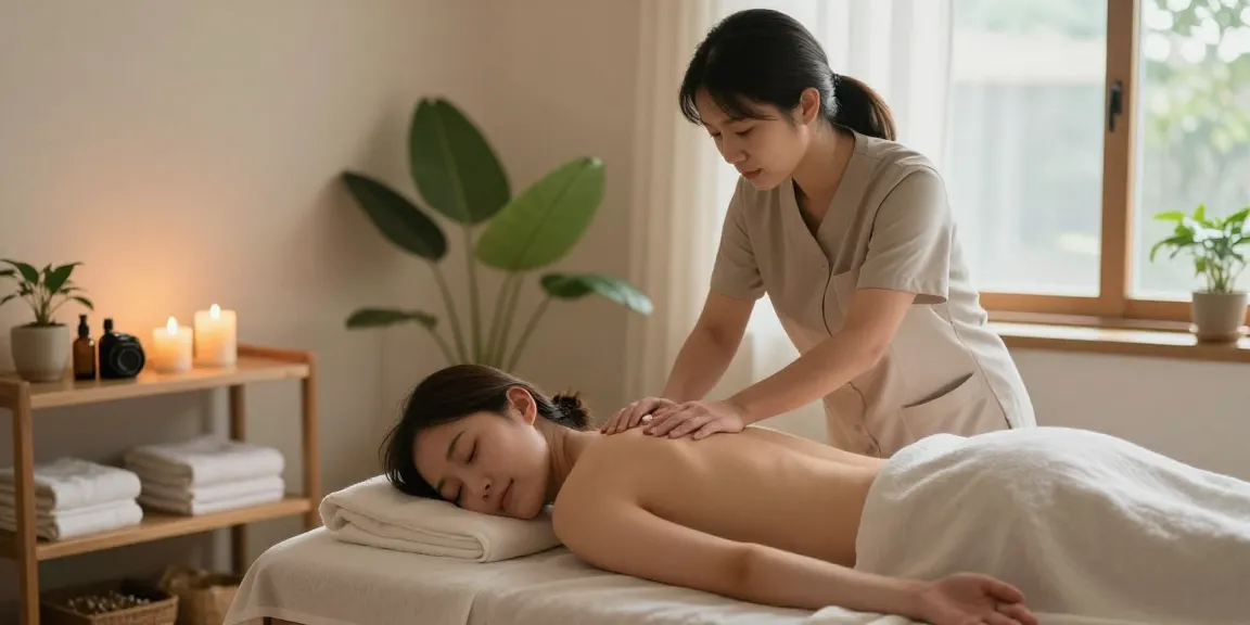 마포출장안마 서비스 중인 전문 마사지사와 고객의 편안한 순간을 담은 이미지