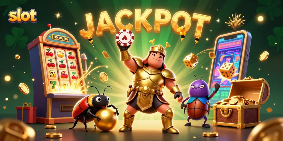 Slot menang besar dengan jackpot, bahkan di slot gacor, simbol keberuntungan bersinar.