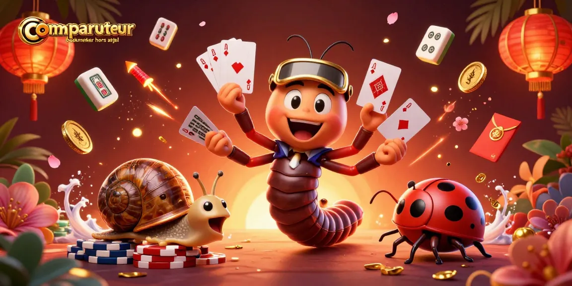 Comparer les bookmakers hors ARJEL avec une illustration dynamique de personnages de casino.