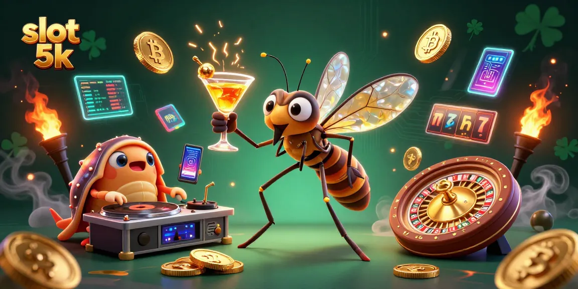 Experience the thrill of slot 5k in this vivid 3D illustration with vibrant casino elements.