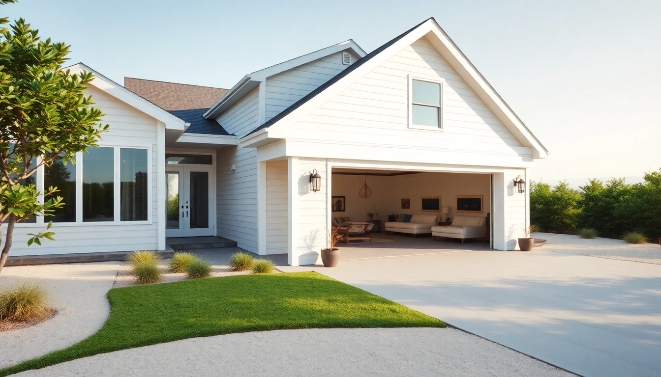 Stunning Cape Cod home addition showcasing an airy coastal style with a spacious attached garage.
