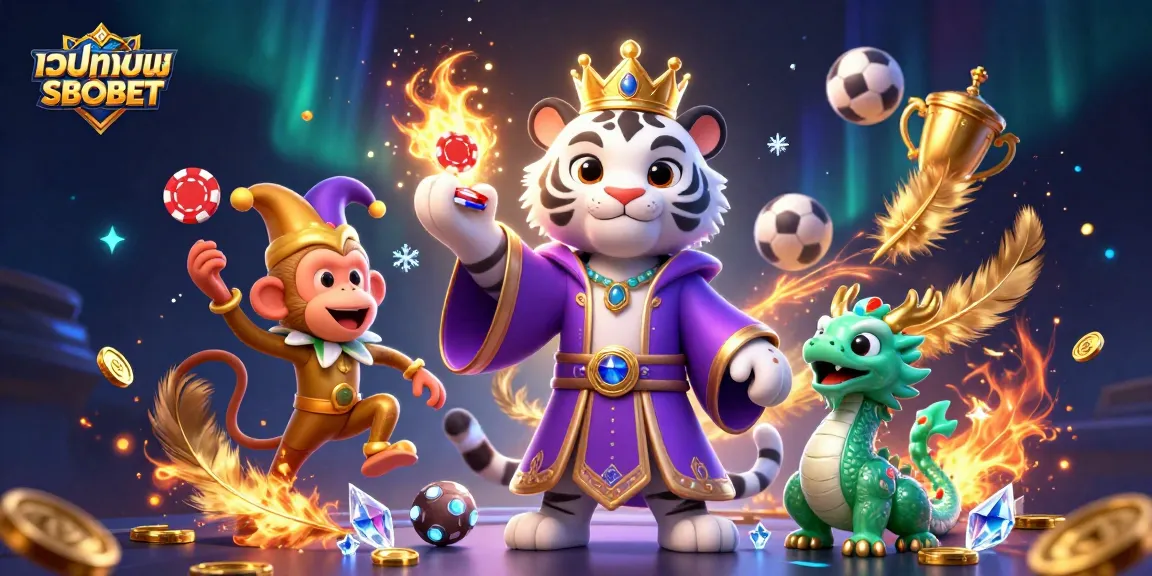 Place bets confidently at เว็บแทงบอล SBOBET with engaging visuals of characters and betting elements.