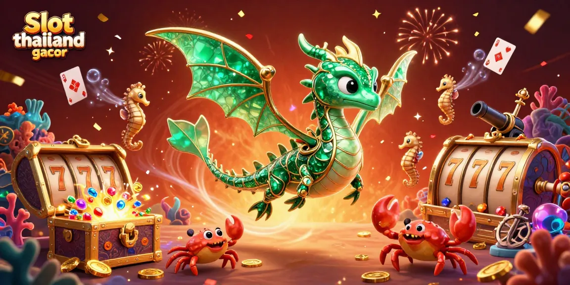 Experience the excitement with slot thailand gacor, featuring a vibrant underwater casino scene with a majestic sea dragon.