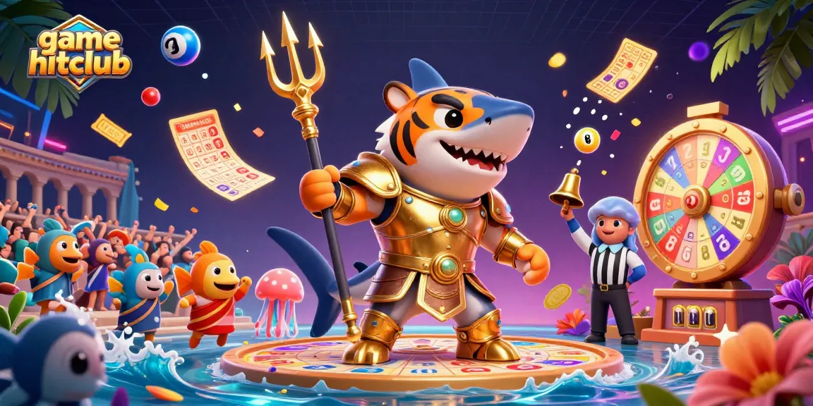 Experience game hitclub excitement with vibrant lottery elements in an underwater colosseum.