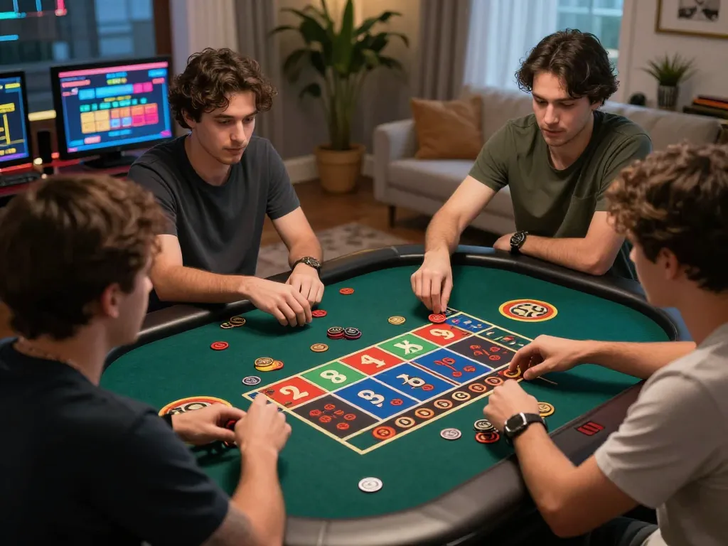 Xóc đĩa online players intensely focused on gameplay at home, engaging strategy for win.