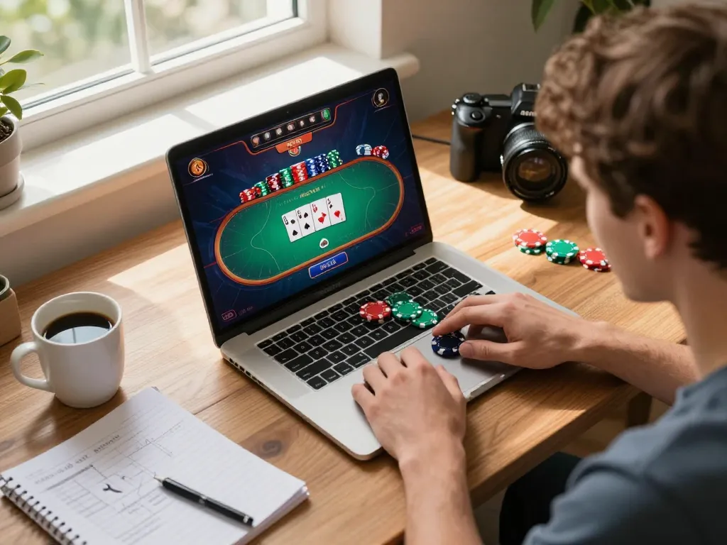 Engaging online poker gaming experience with w 88 showing cards and chips on screen.