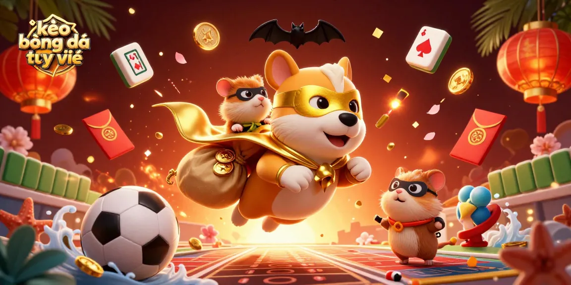 Experience thrilling kèo bóng đá trực tuyến with exciting characters and sports elements in this vibrant scene.