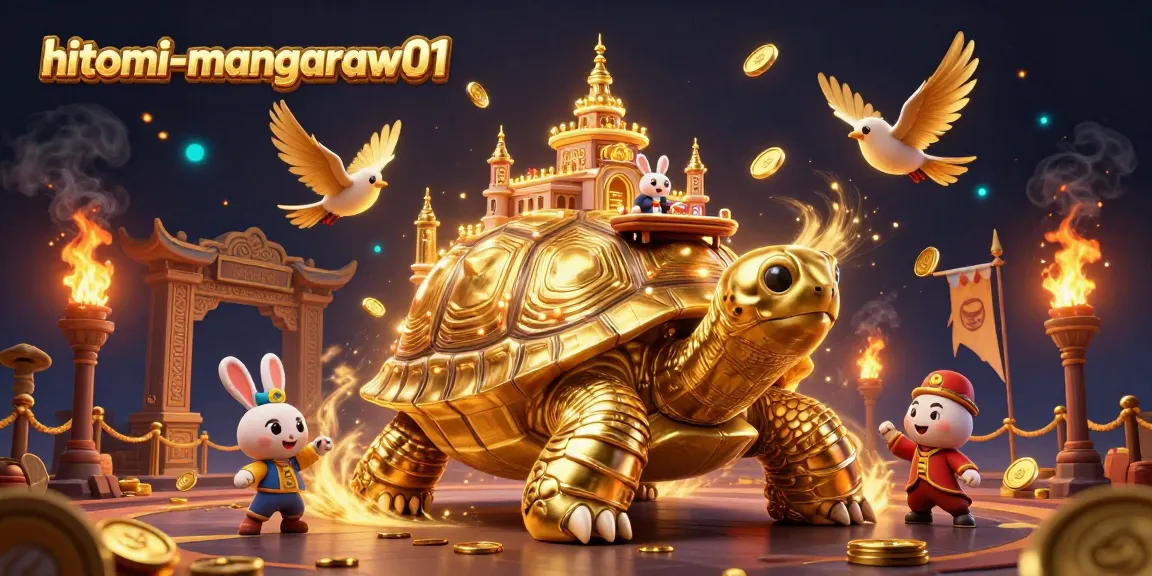 hitomi-mangaraw01 showcases a thrilling casino scene with a golden tortoise, dealer, and coins.