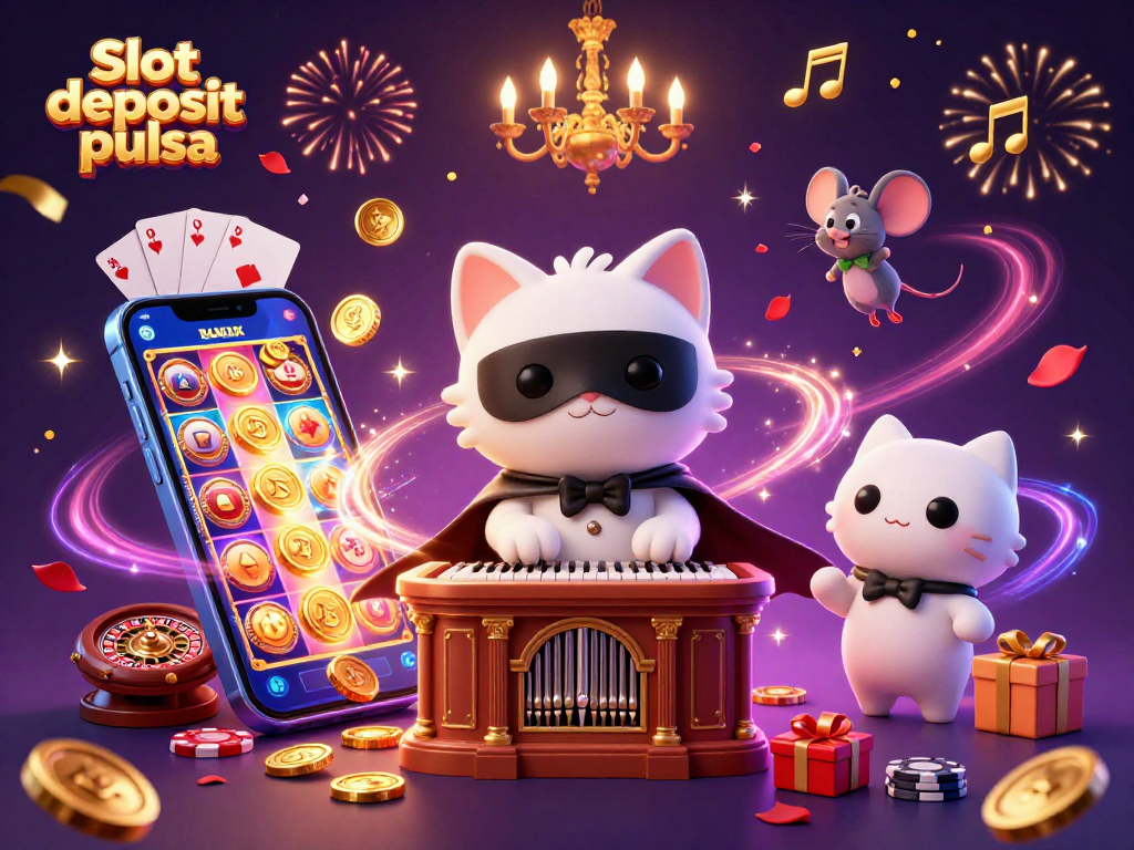 Slot deposit pulsa menampilkan kucing phantom beraksi di kasino dengan organ pipa dan elemen menarik lainnya.