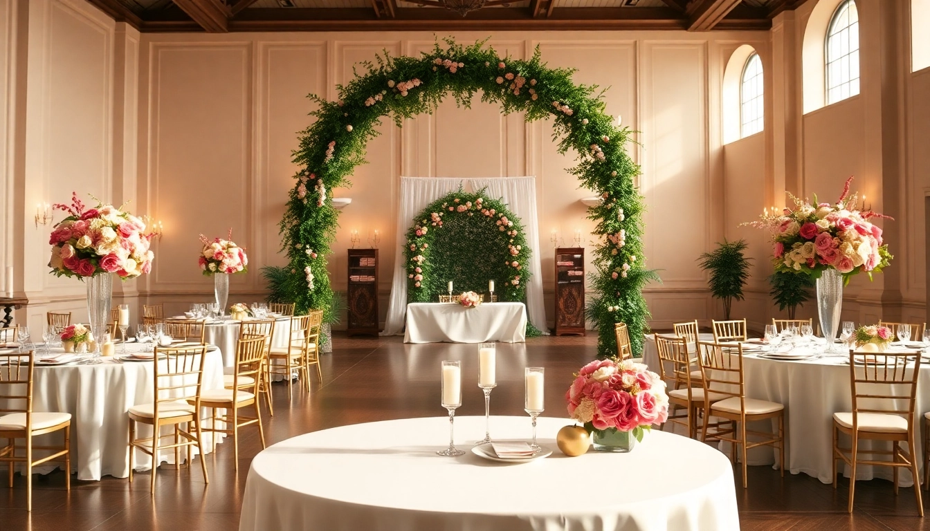 Experience a stunning Wedding Event Space Jacksonville with elegant table settings and floral arrangements.