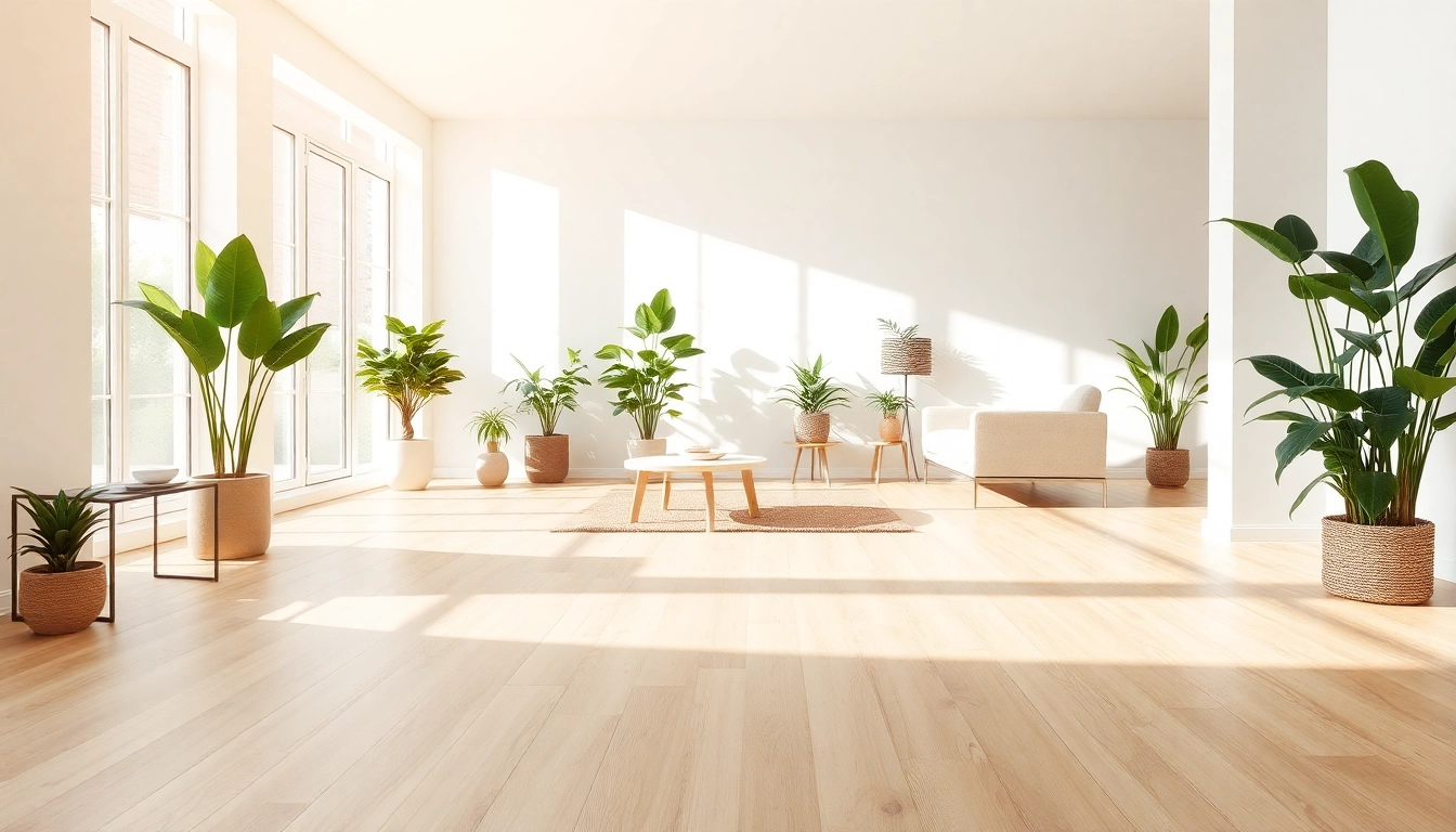 Showcasing discount vinyl flooring in a modern living space with natural light and warm tones.