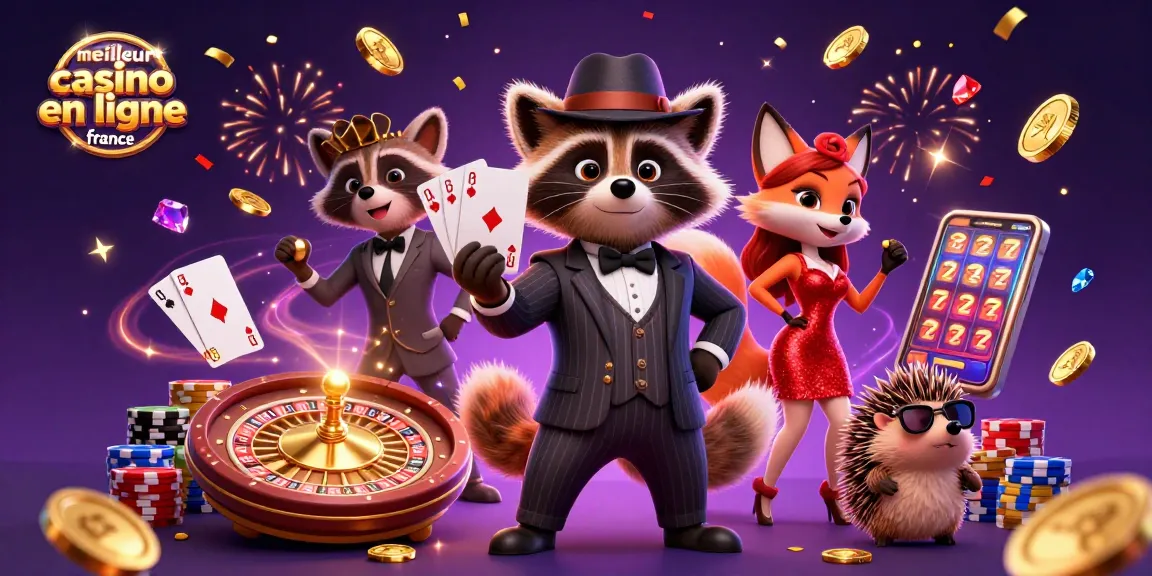 Image illustrant le meilleur casino en ligne France, avec des personnages ludiques et des éléments de jeu captivants.