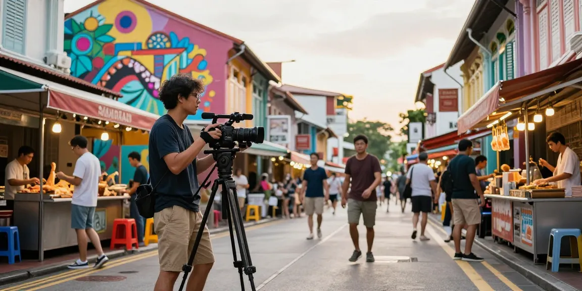 Professional videography services in Sg capturing vibrant street performance in Singapore.