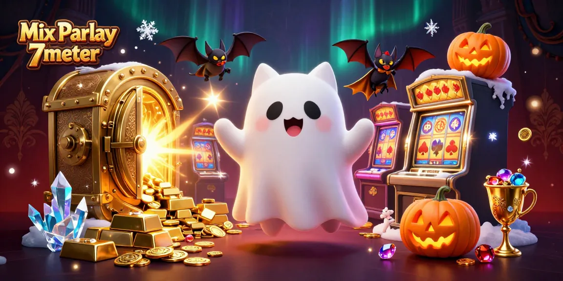 Experience Mix Parlay 7meter with enchanting ghost cat and treasures in a haunted casino.
