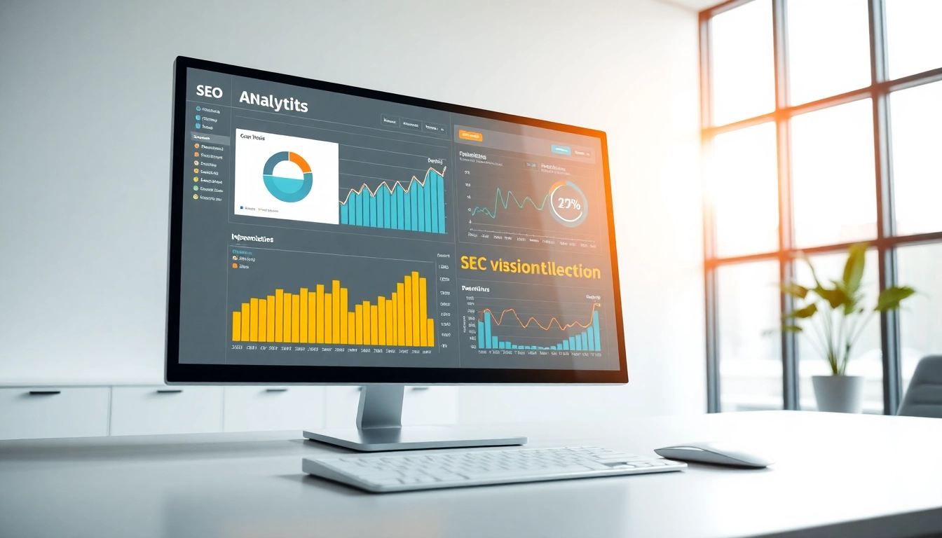 Analyze and optimize SEO performance through data visualizations on a modern analytics dashboard.