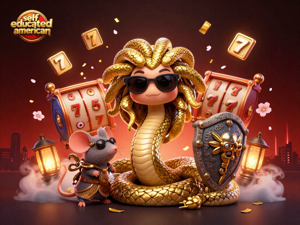 Engage with the vibrant selfeducatedamerican casino scene featuring friendly Greek Medusa and a warrior mouse.