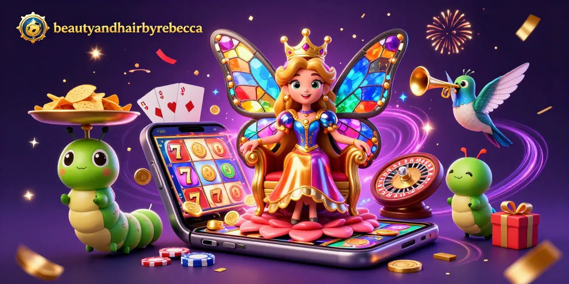 Permainan slot cepat menang di beautyandhairbyrebecca dengan simbol keberuntungan di latar yang fantastis.