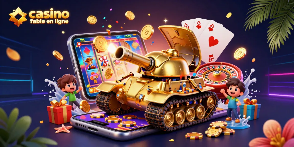 Jeux captivants dans un casino fiable en ligne avec un tank doré et des éléments de jeu dynamique