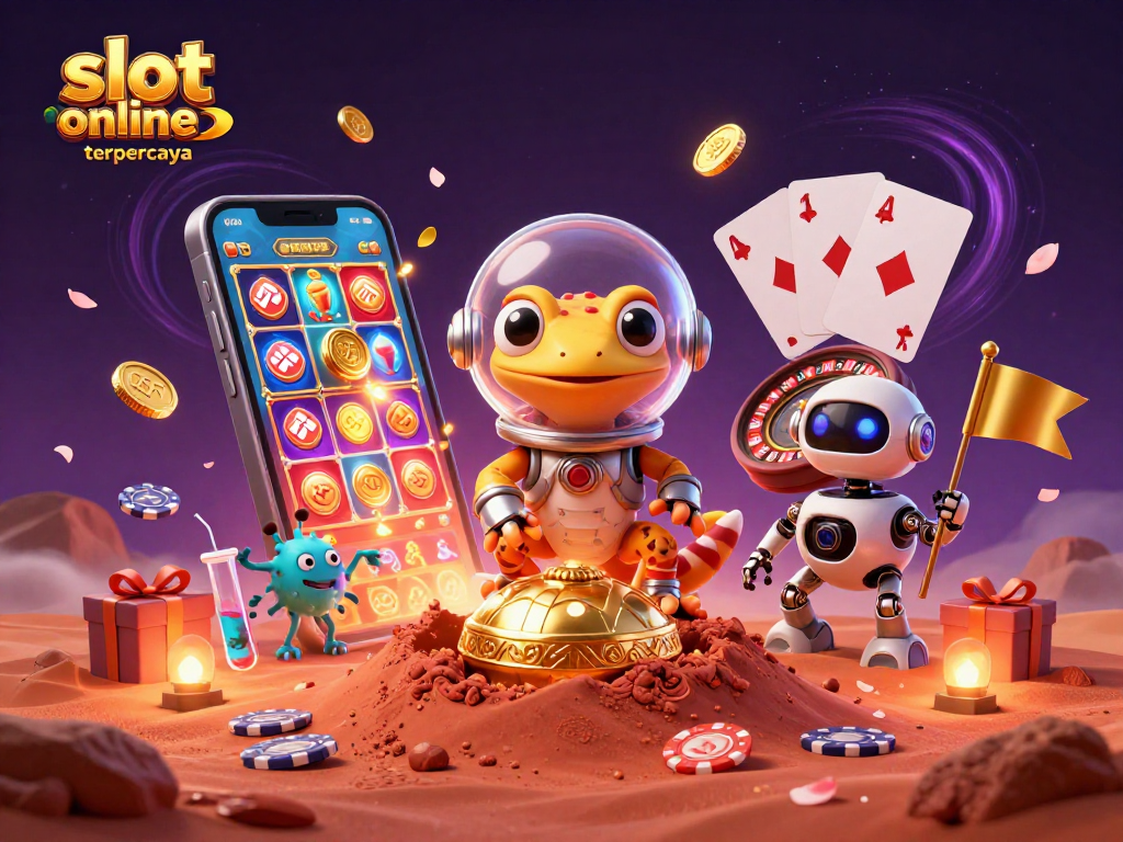 Spin and win at the thrilling slot online terpercaya with the Martian gecko and golden casino adventure.