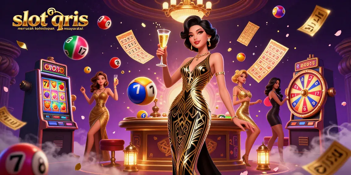 Engage with slot qris merusak kehidupan masyarakat through a glamorous 3D casino scene featuring reels and vibrant game elements.