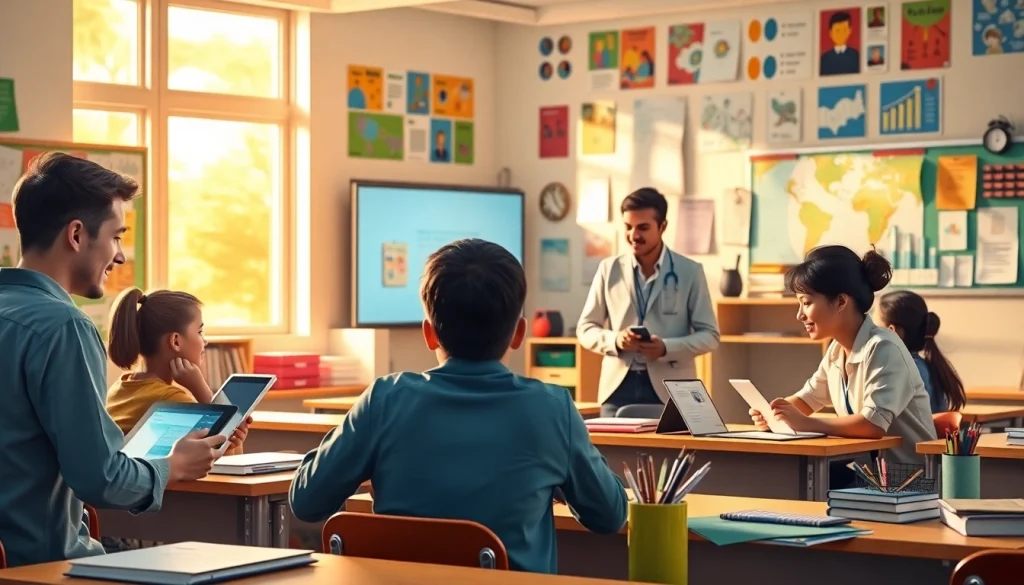 Enhance Education engagement through interactive learning in a vibrant classroom environment.