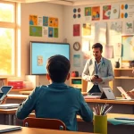 Enhance Education engagement through interactive learning in a vibrant classroom environment.