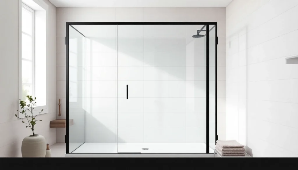 Installer une paroi de douche 150x200 moderne avec verre clair dans une salle de bain élégante.