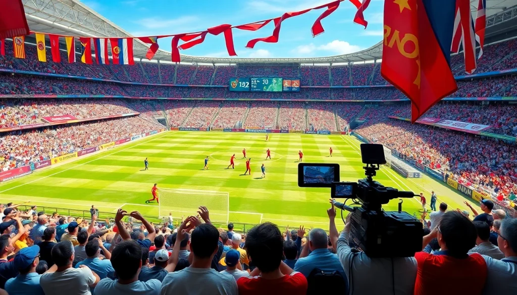 축구중계 중인 선수들의 박진감 넘치는 경기 모습입니다.