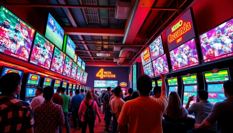 Engaging scene of sports betting Mexico in a lively casino environment.