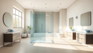 Erleben Sie die Eleganz der sonni sanitär GmbH mit stilvollen Duschtrennwänden und modernen Badezimmermöbeln.