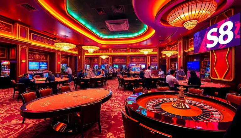 Engage in strategic gameplay at trang chủ s8's luxurious casino tables with a vibrant atmosphere.