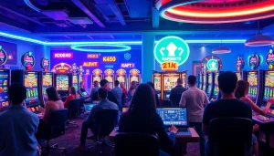 Exciting Kode4d slot game experience in a vibrant, modern casino setting