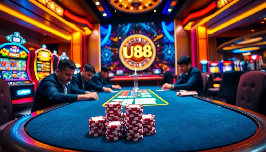 Experience the excitement of UU88 Casino with vibrant poker games and luxurious settings.