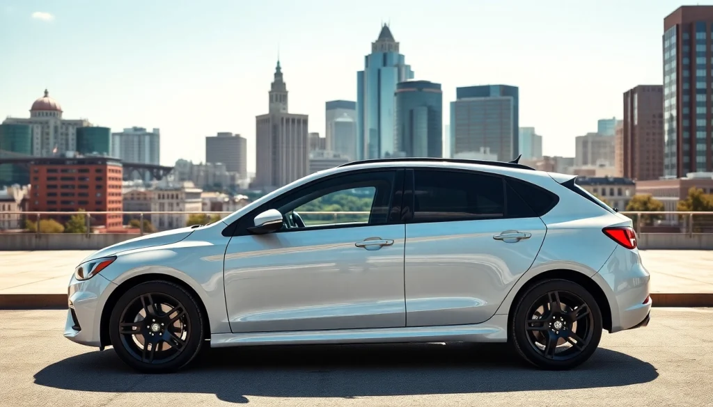 PPF Chattanooga enhances a sleek car’s appearance in a vibrant urban setting.