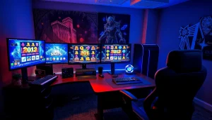 Jelajahi dunia slot deposit 1k dengan grafik yang menarik di layar monitor gaming.