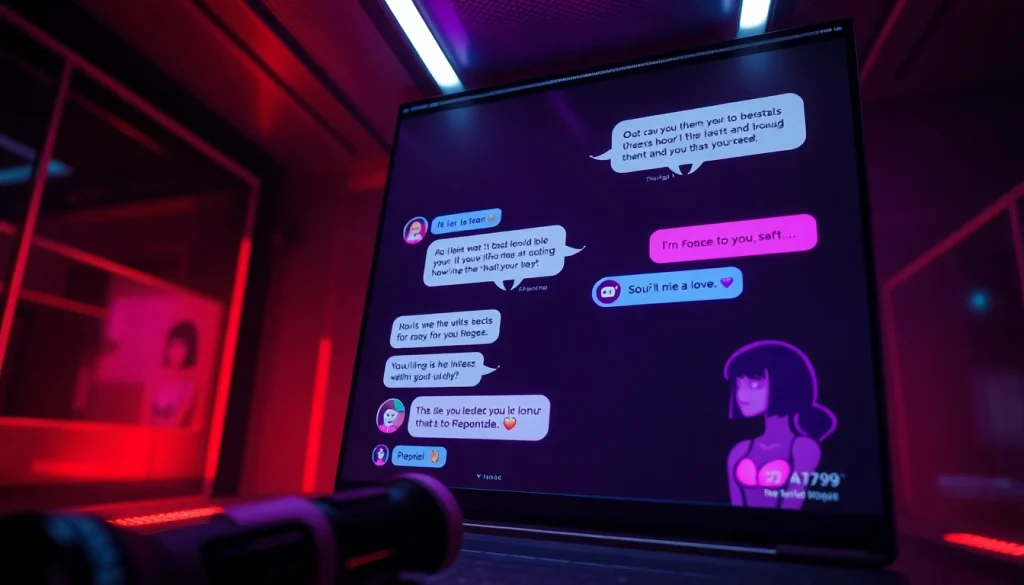 Interactive nsfw ai chatbot interface with playful characters and engaging chats.