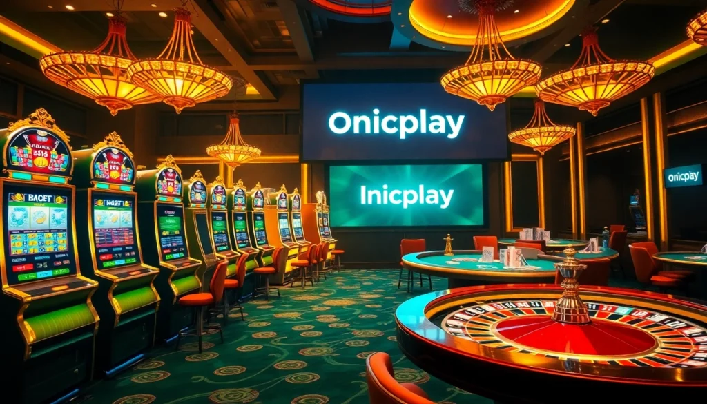 Experience thrilling moments at Onicplay, showcasing engaging slot machines and lively casino atmosphere.