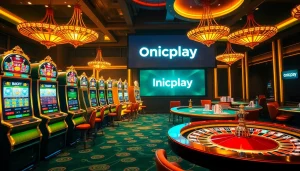 Experience thrilling moments at Onicplay, showcasing engaging slot machines and lively casino atmosphere.