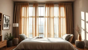 Verduisterende gordijnen in een stijlvolle interieursetting met natuurlijk licht.