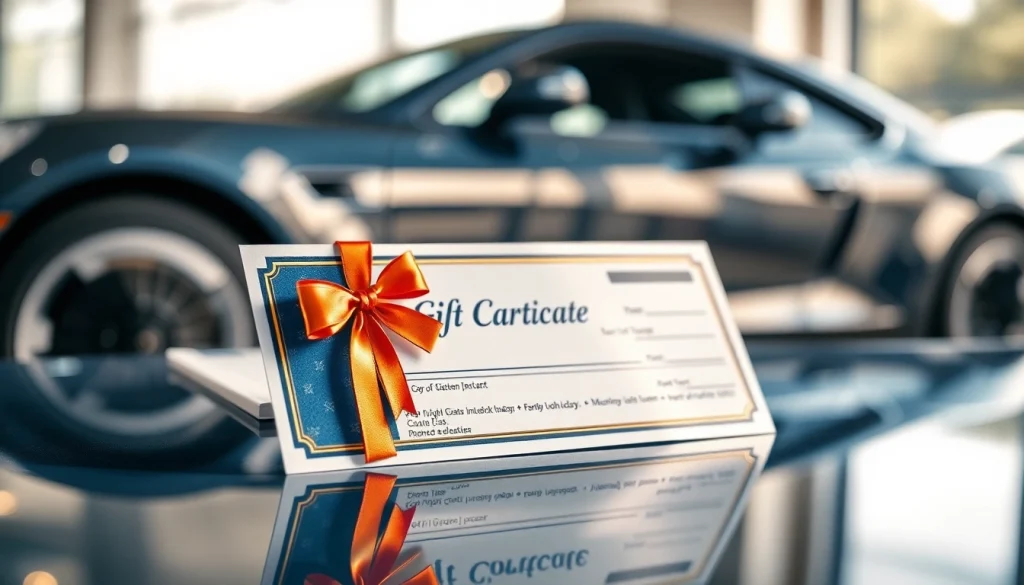 Redeem a car detailing gift certificate for a premium vehicle care experience.