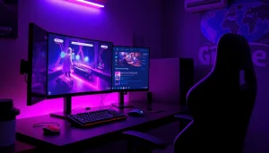 A captivating gaming scene showcasing a vibrant hentai game interface and immersive setup.